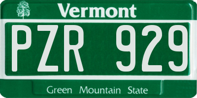 VT license plate PZR929