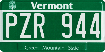VT license plate PZR944