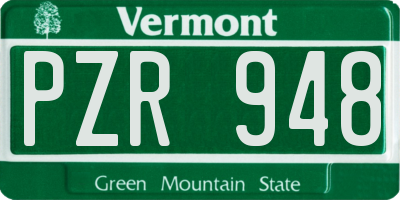 VT license plate PZR948