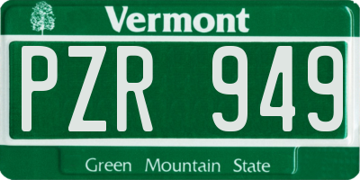 VT license plate PZR949