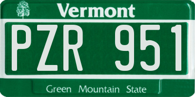 VT license plate PZR951
