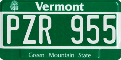 VT license plate PZR955