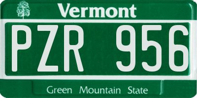 VT license plate PZR956
