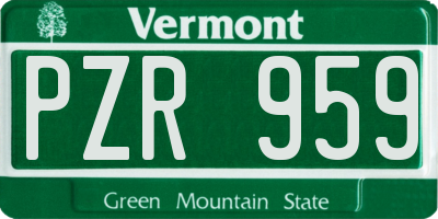 VT license plate PZR959