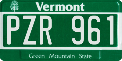 VT license plate PZR961