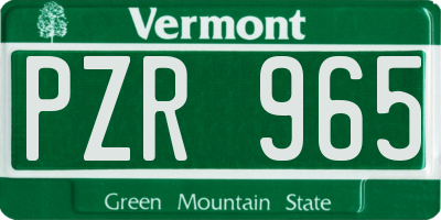 VT license plate PZR965