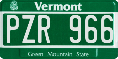 VT license plate PZR966