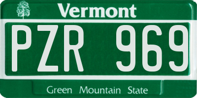 VT license plate PZR969