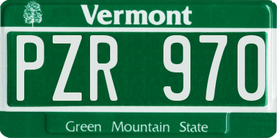VT license plate PZR970
