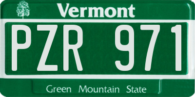 VT license plate PZR971
