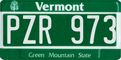VT license plate PZR973