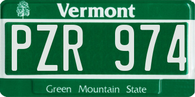 VT license plate PZR974