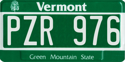 VT license plate PZR976