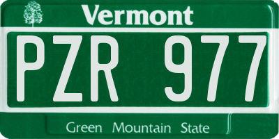 VT license plate PZR977