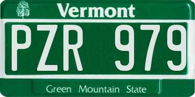 VT license plate PZR979