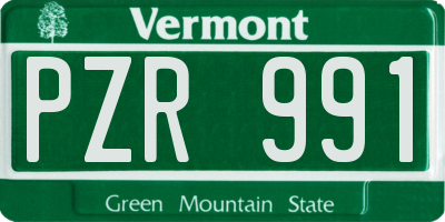 VT license plate PZR991