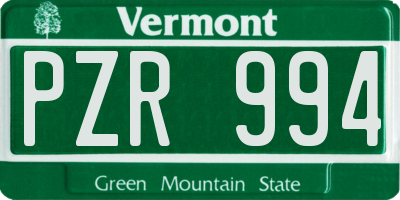 VT license plate PZR994