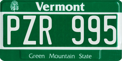 VT license plate PZR995