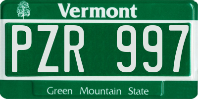 VT license plate PZR997