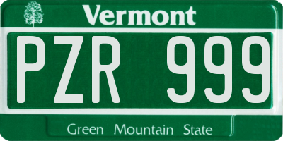 VT license plate PZR999