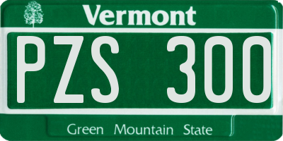 VT license plate PZS300