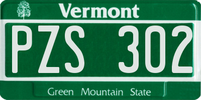 VT license plate PZS302