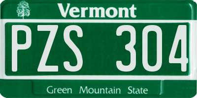 VT license plate PZS304