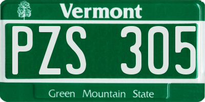 VT license plate PZS305