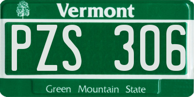 VT license plate PZS306