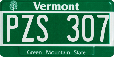 VT license plate PZS307