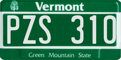 VT license plate PZS310