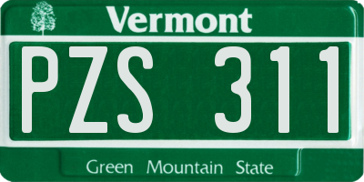 VT license plate PZS311