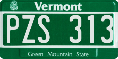 VT license plate PZS313
