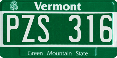 VT license plate PZS316