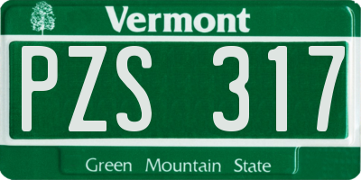 VT license plate PZS317