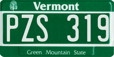 VT license plate PZS319