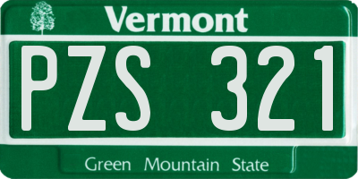 VT license plate PZS321