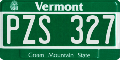 VT license plate PZS327