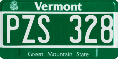 VT license plate PZS328