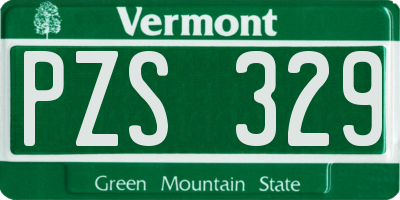 VT license plate PZS329