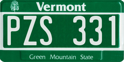 VT license plate PZS331