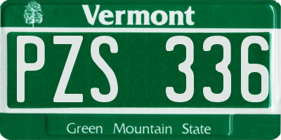 VT license plate PZS336