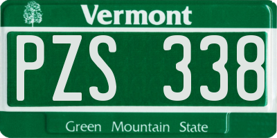VT license plate PZS338
