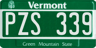 VT license plate PZS339