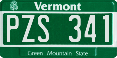 VT license plate PZS341