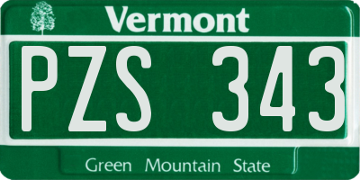 VT license plate PZS343