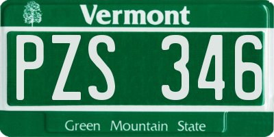 VT license plate PZS346