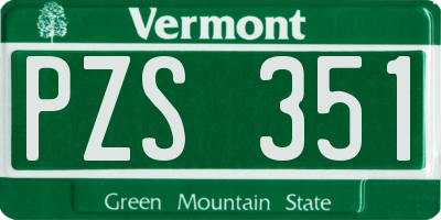 VT license plate PZS351