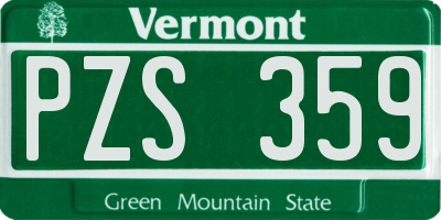 VT license plate PZS359