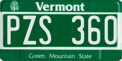 VT license plate PZS360